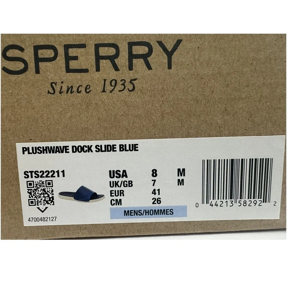 Sperry Men's Plushwave‎ Dock Slide Sandal, Color Blue Size 8 New